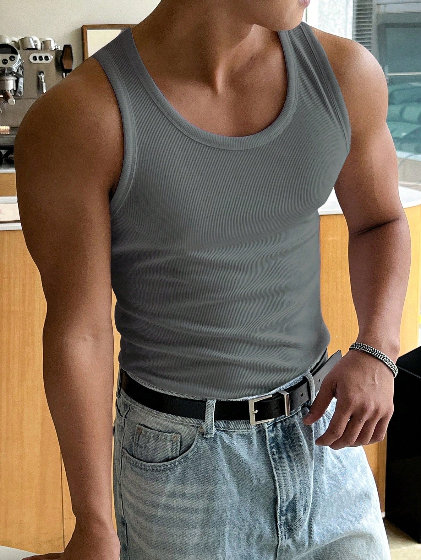 Versatile basic Men's tank top | Light Grey|