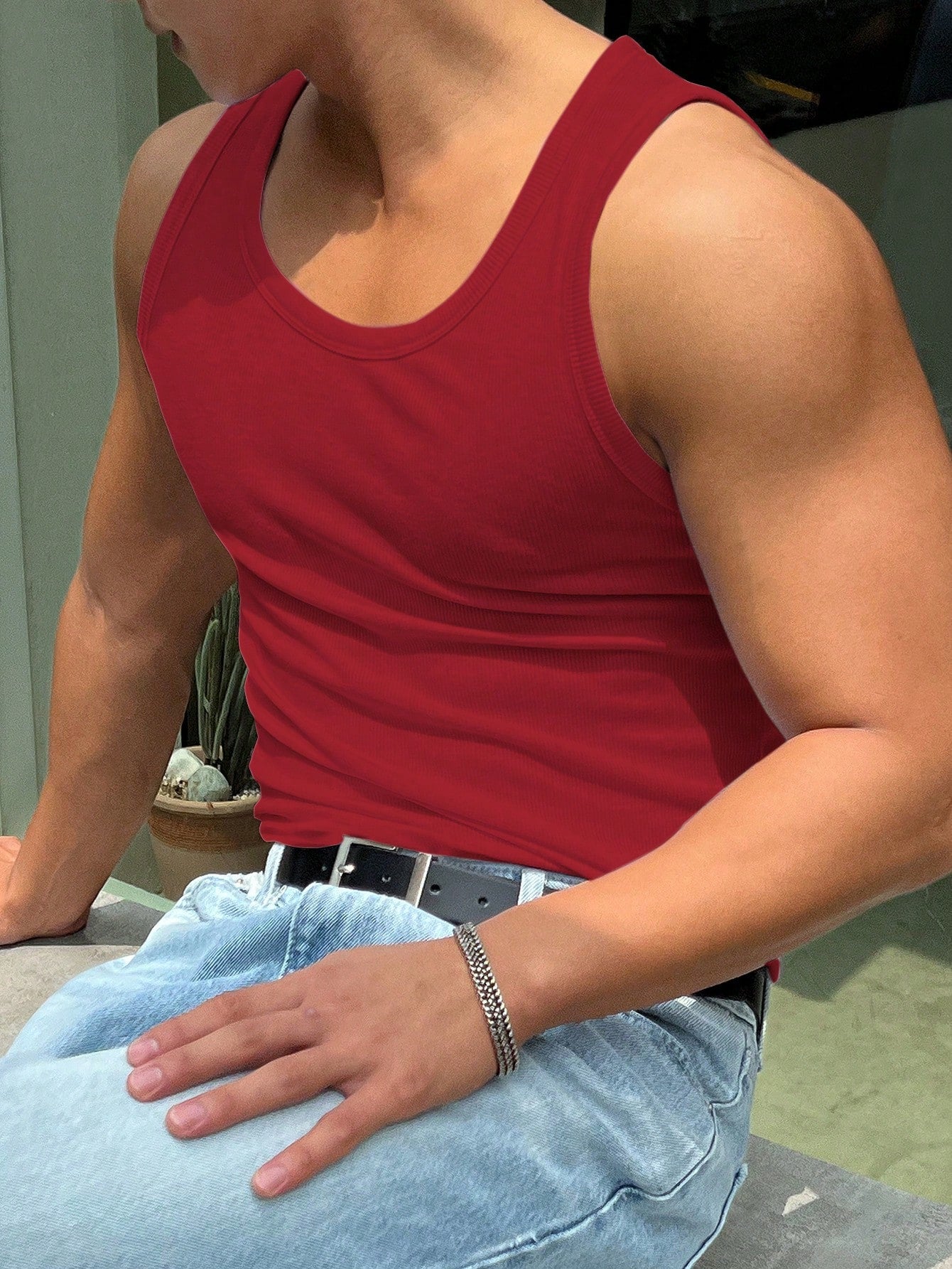 Versatile basic Men's tank top | Red |