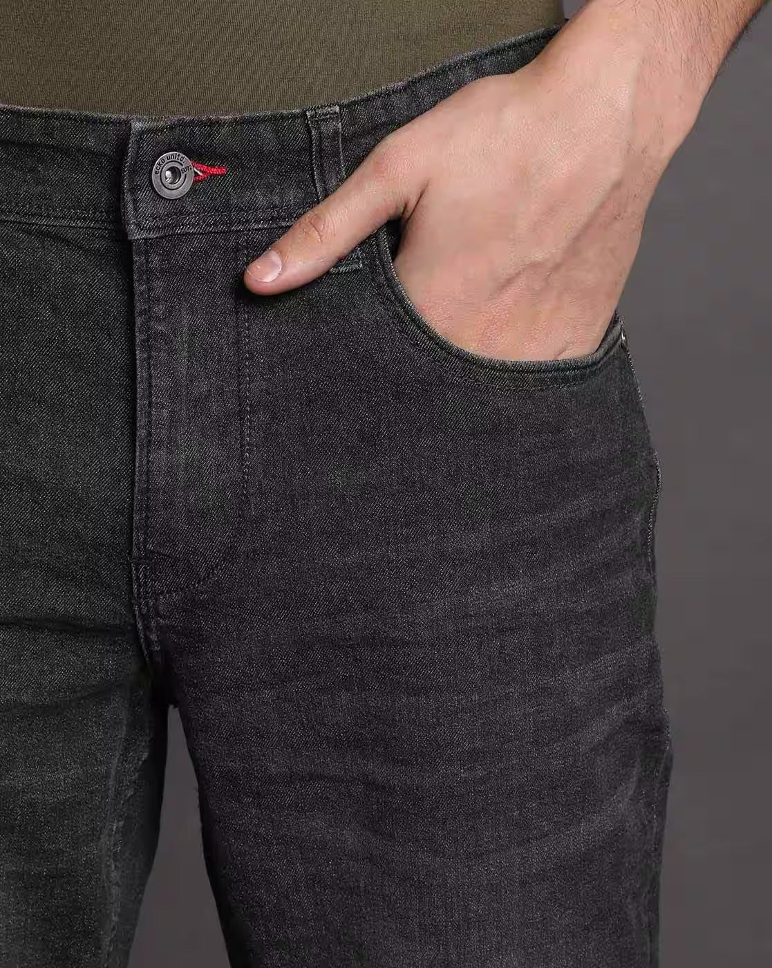 Straight Fit Black Fade Pants