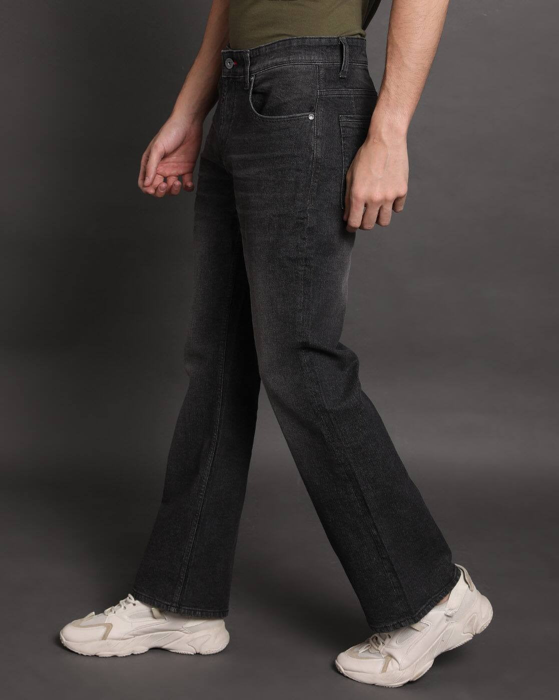 Straight Fit Black Fade Pants