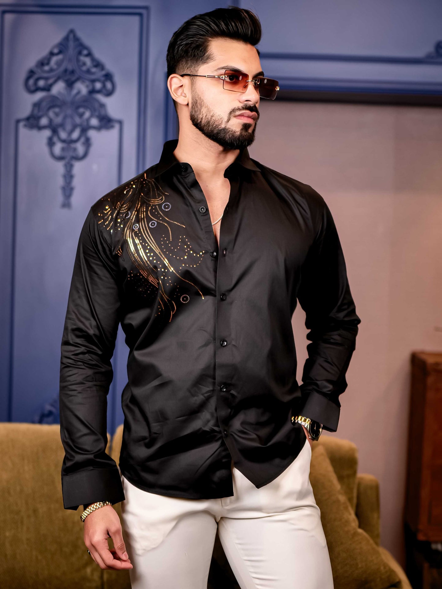 Partial Payment for Black Sequence Club Wear Satin Cotton Party Shirt - Black / S (PARTIAL PAYMENT (COD)) 1766772309-358