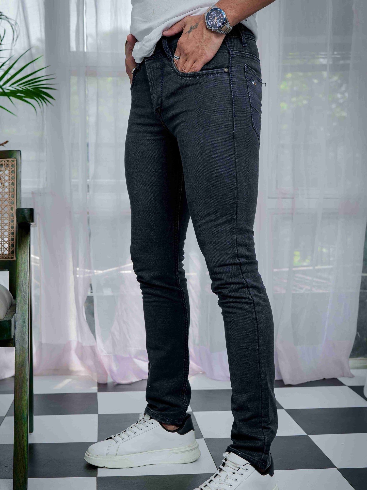 Grey Skinny Stretch Jeans