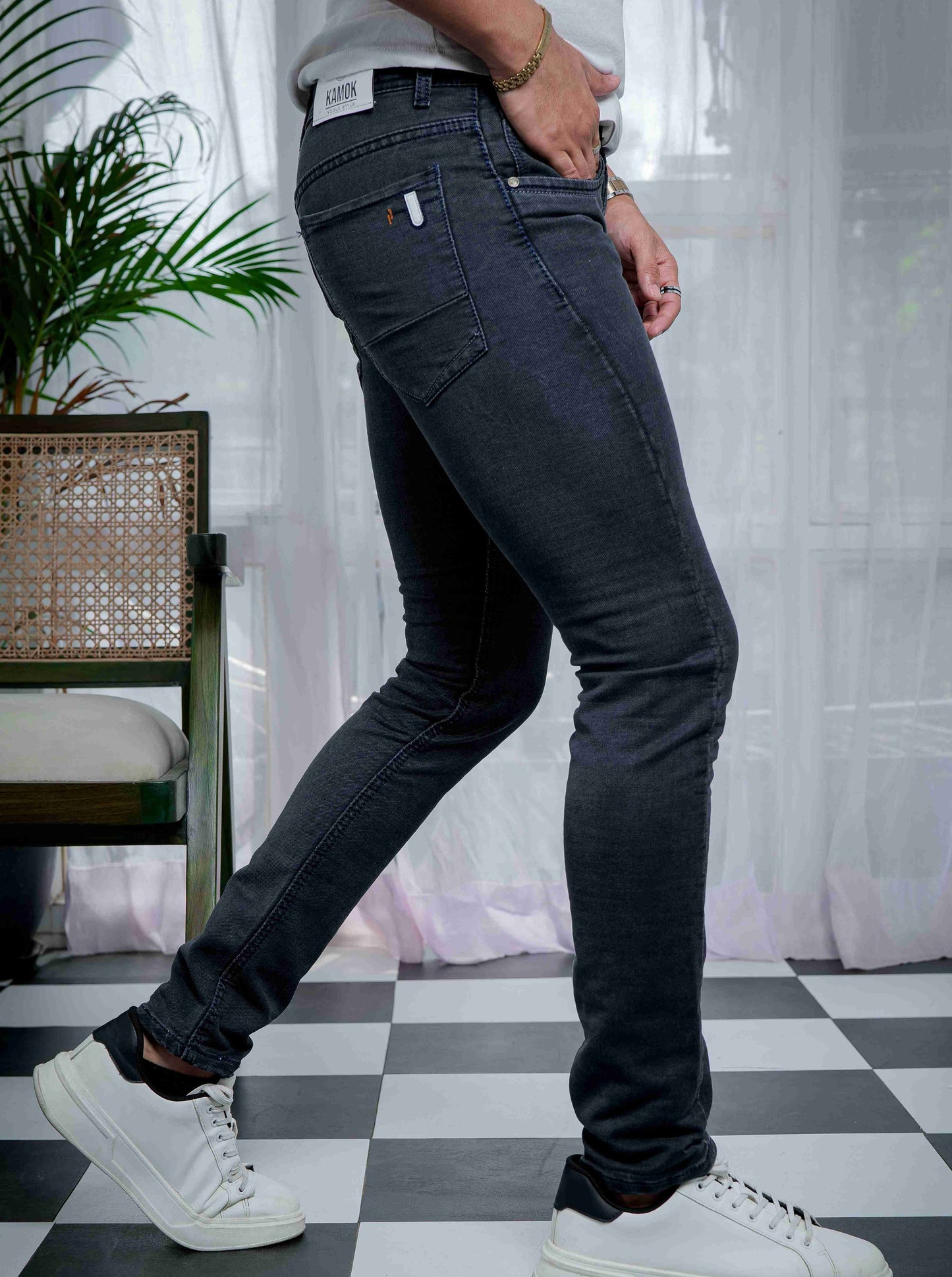 Grey Skinny Stretch Jeans