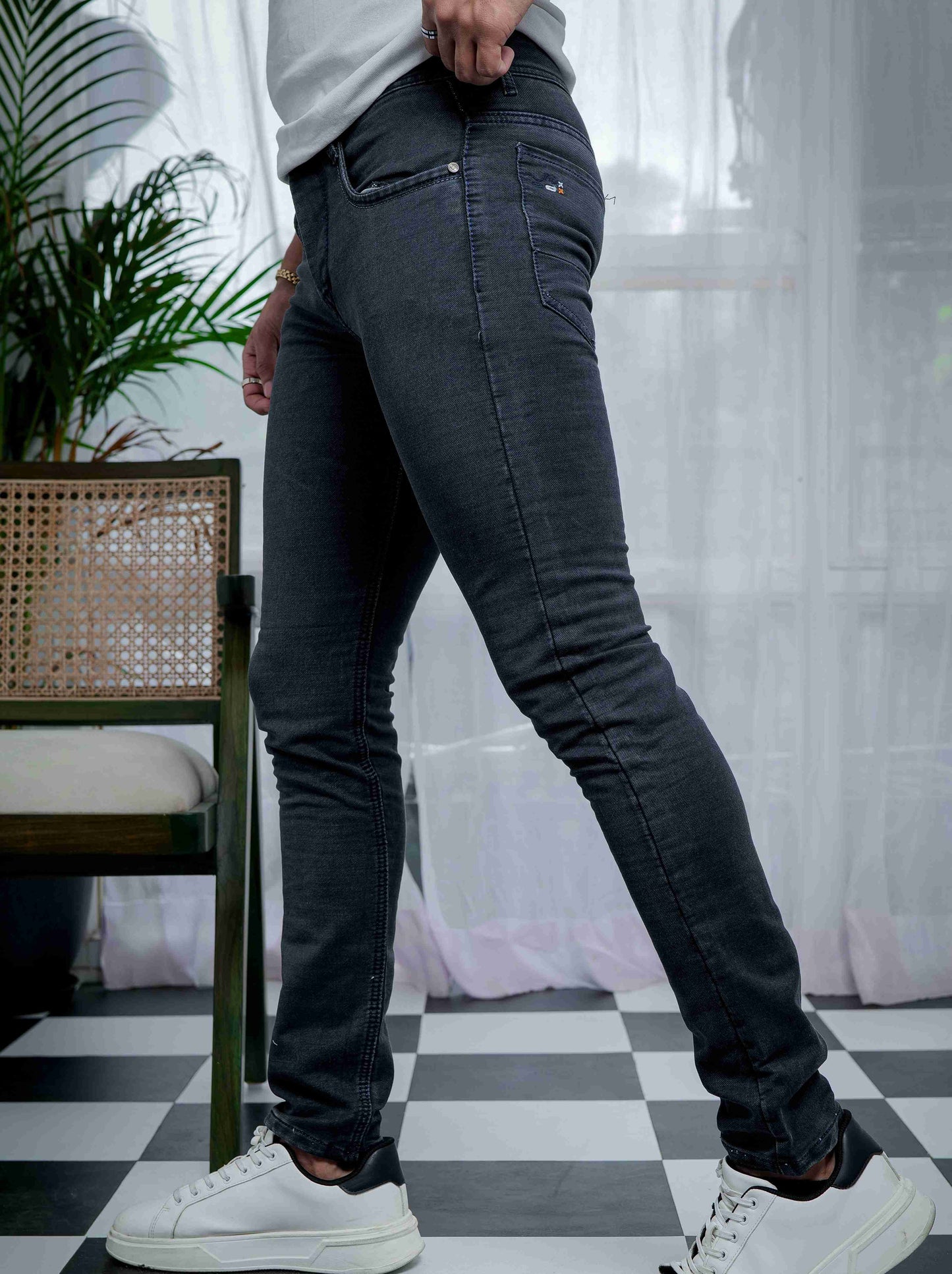 Grey Skinny Stretch Jeans