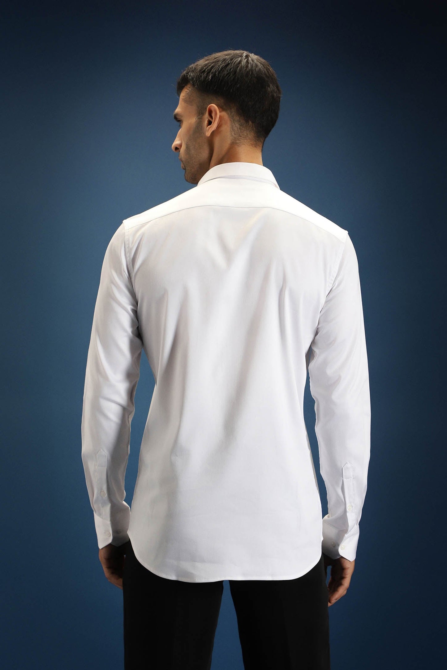 Collar Bumblebee Hand Embroidered Designer Shirt - White