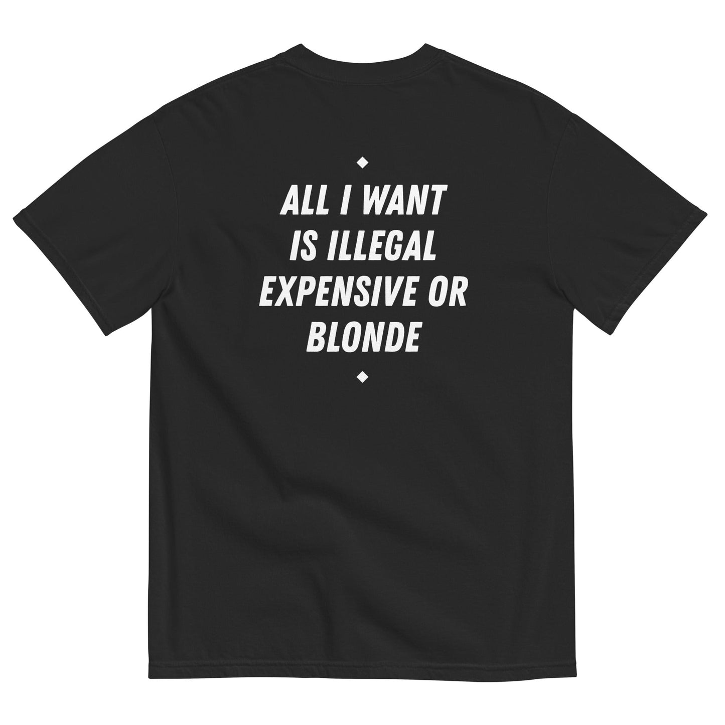ALL I WANT IS ILLEGAL, EXPENSIVE OR BLONDE (BLACK)
