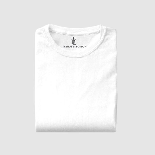 Half Sleeves 180 GSM T-Shirts for Men Cotton (White)