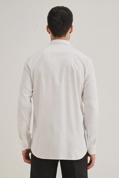 Lips- Hand Embroidered Designer Shirt - White