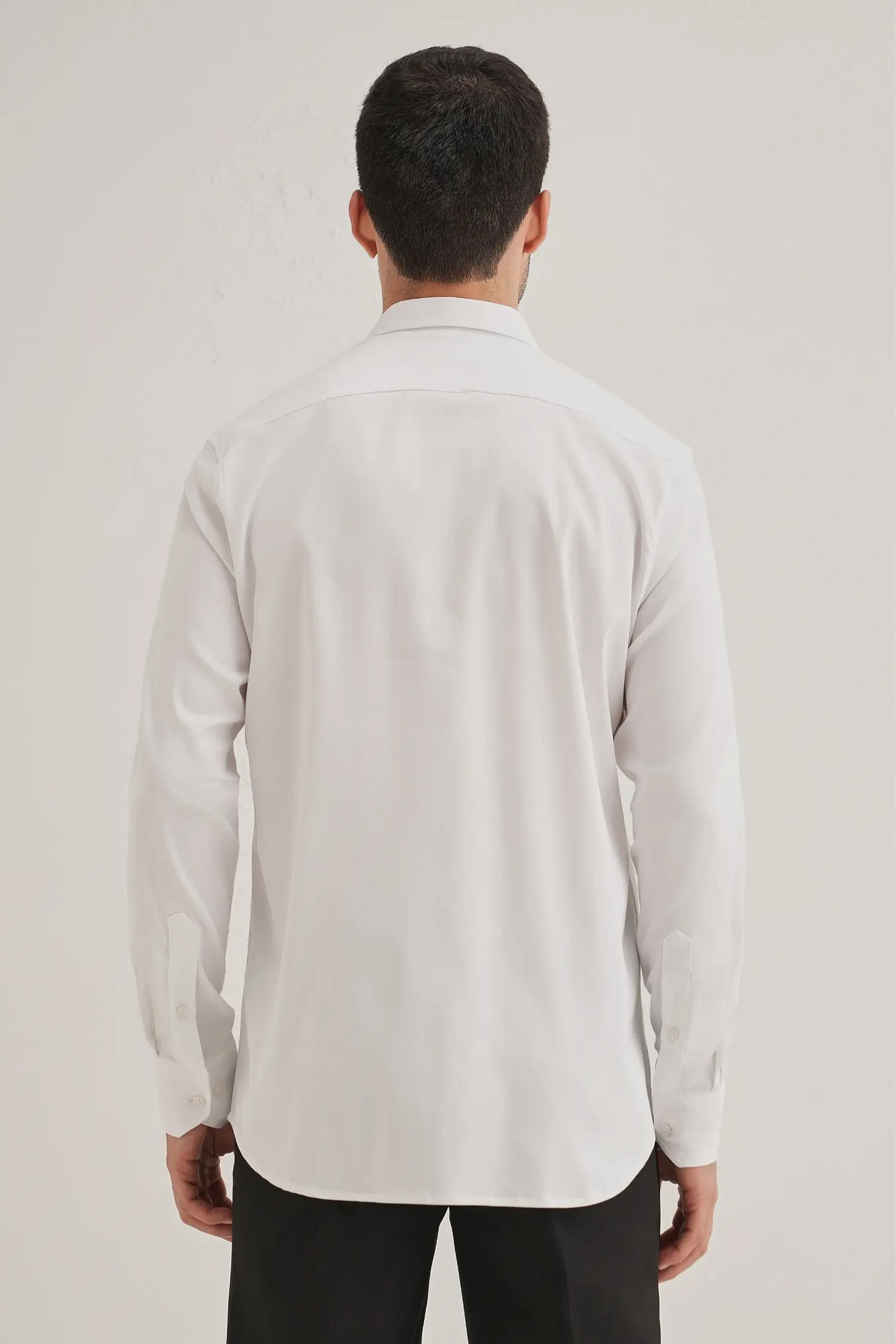 Long Flower hand embroidered designer shirt -White
