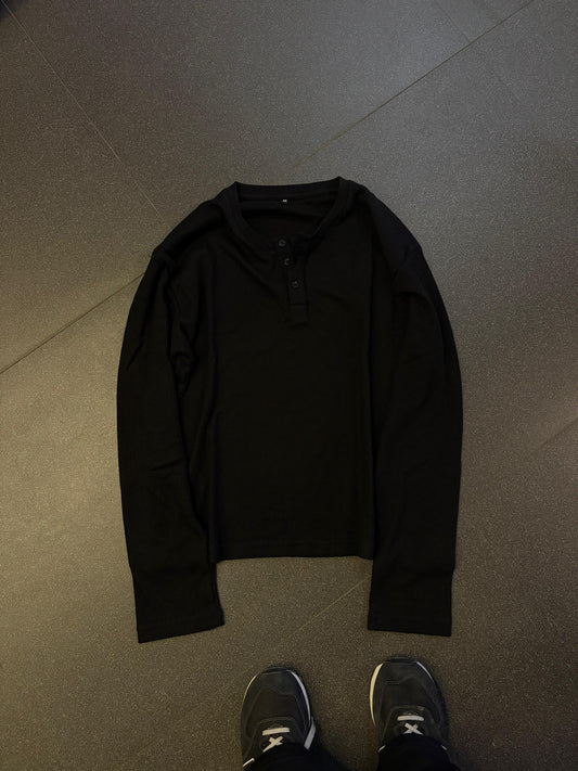 Easy Vibe Henley- Black