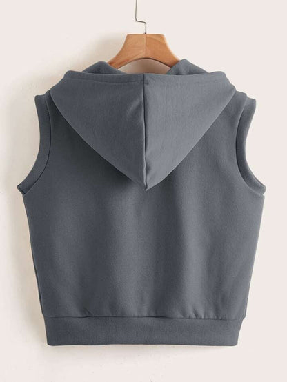 Halter Neck Crop Summer Zipper Hoodie