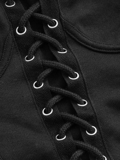 Trendy Corset hoodie with bishop sleeve