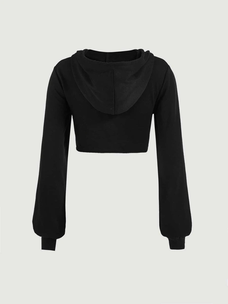 Trendy Corset hoodie with bishop sleeve