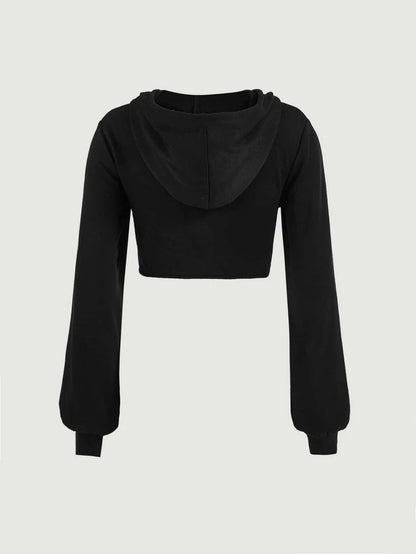 Trendy Corset hoodie with bishop sleeve