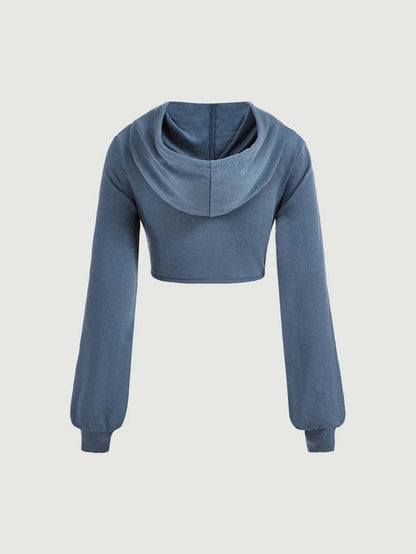Trendy Corset hoodie with bishop sleeve