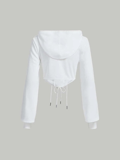 Trendy Corset hoodie with bishop sleeve