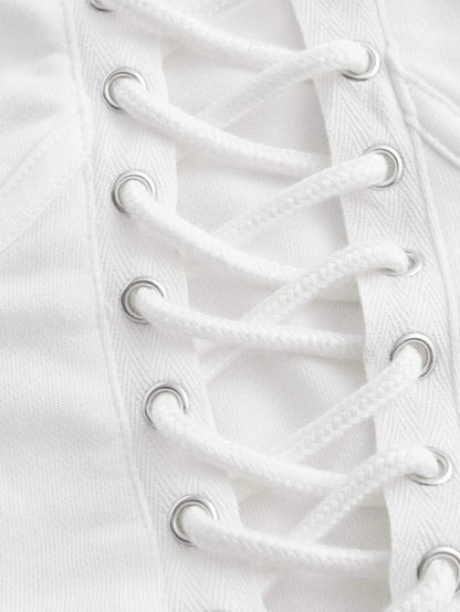 Trendy Corset hoodie with bishop sleeve