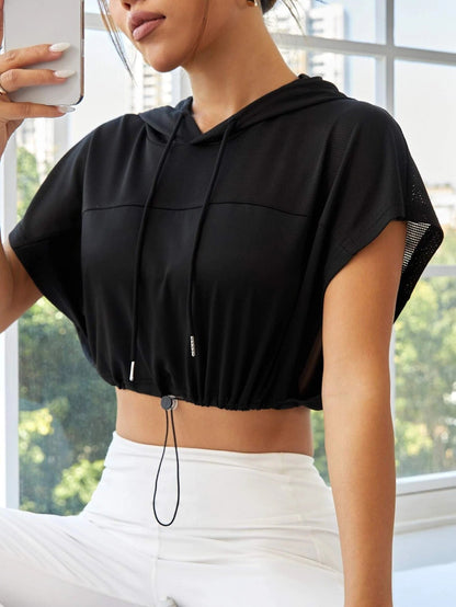 Roadster crop Hoodie with Ribbed Hem