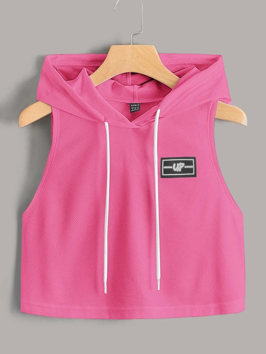 Printed Halter Neck Crop Summer Hoodie