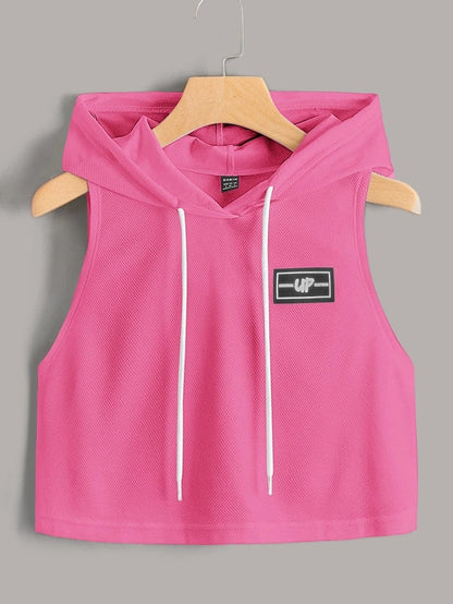 Printed Halter Neck Crop Summer Hoodie