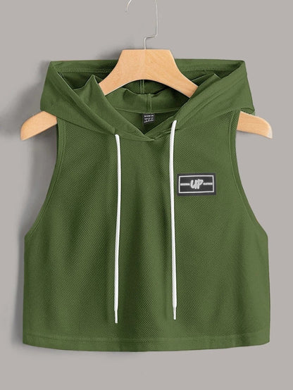 Printed Halter Neck Crop Summer Hoodie