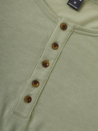 Summer essential men's buttoned tank top |Green|