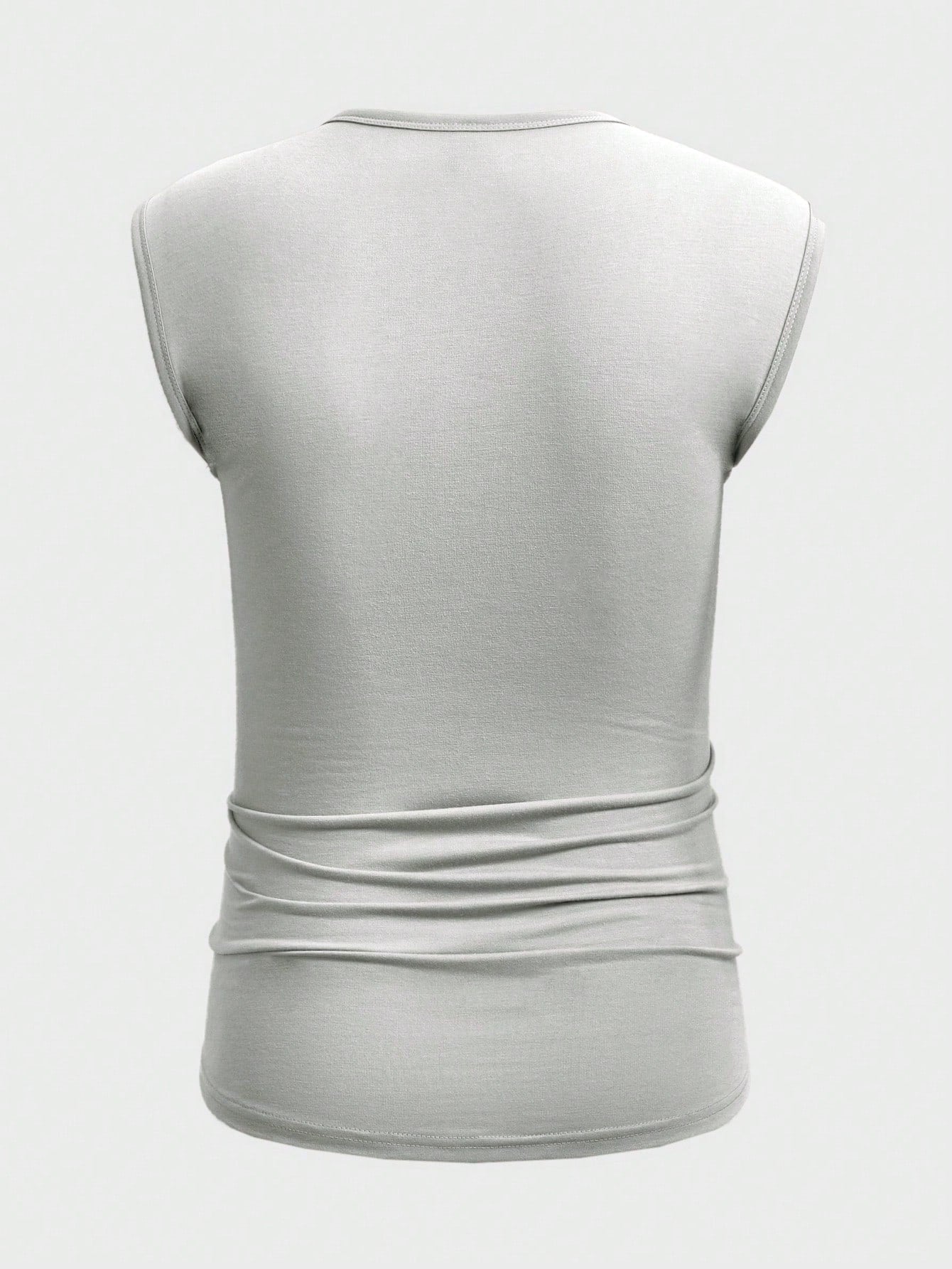 Summer essential men's buttoned tank top |Grey|