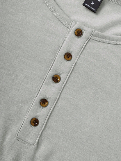 Summer essential men's buttoned tank top |Grey|