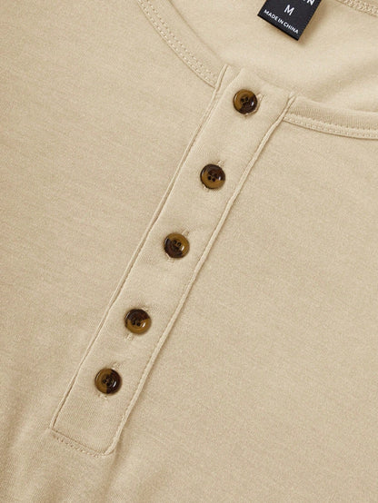 Summer essential men's buttoned tank top| apricot|