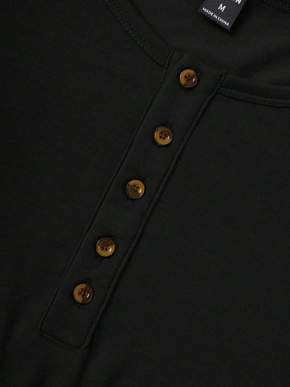Summer essential men's buttoned tank top |Black|