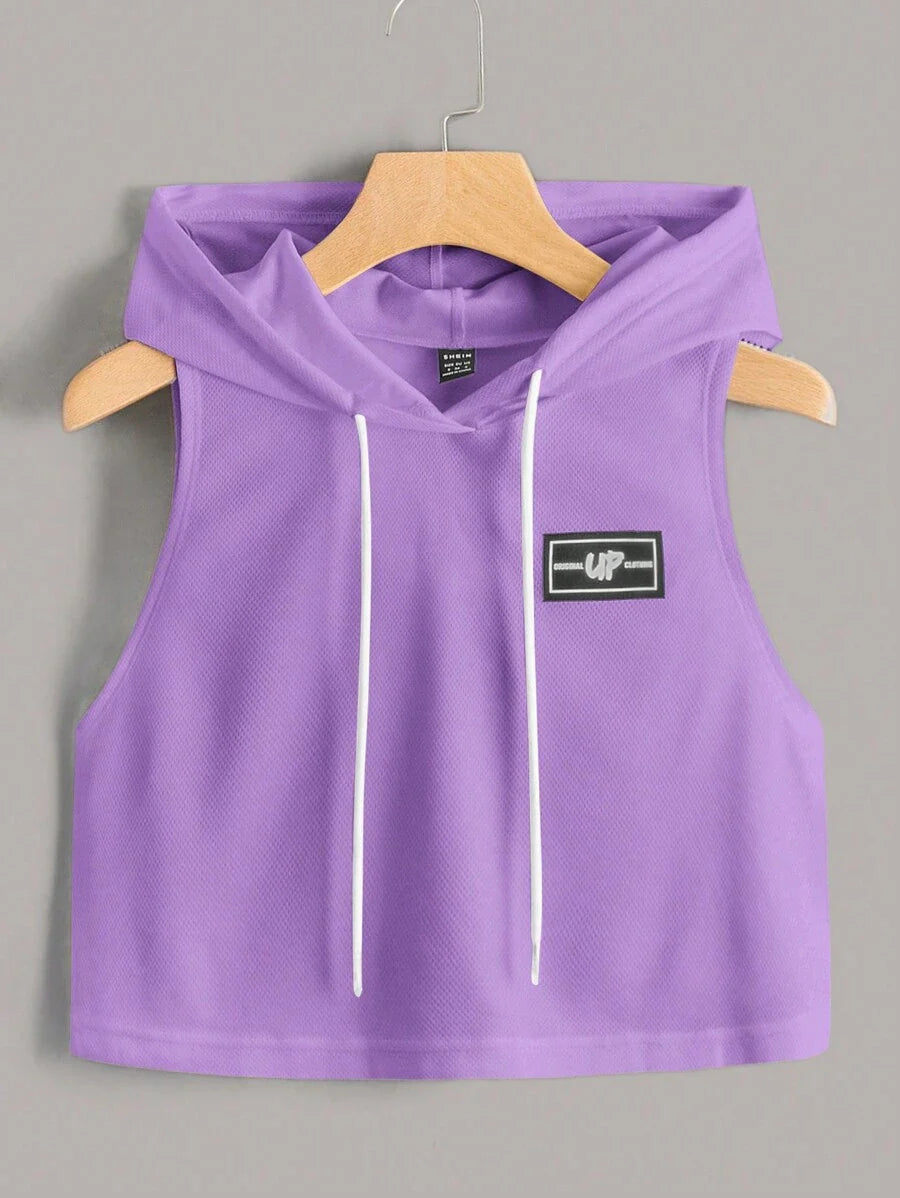 Printed Halter Neck Crop Summer Hoodie