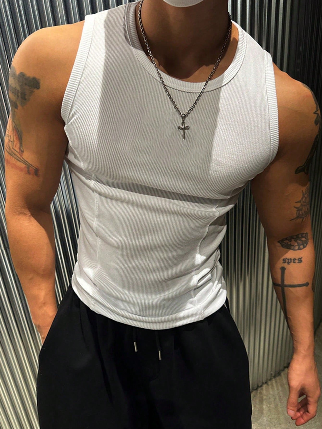Men's basic tank top | White |