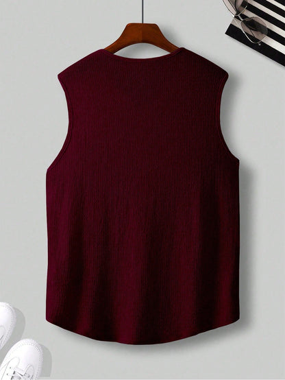 Comfortable Men's Burgundy tank top |summer essential|