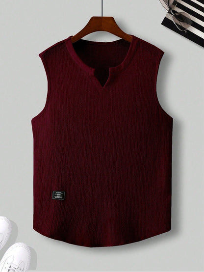 Comfortable Men's Burgundy tank top |summer essential|