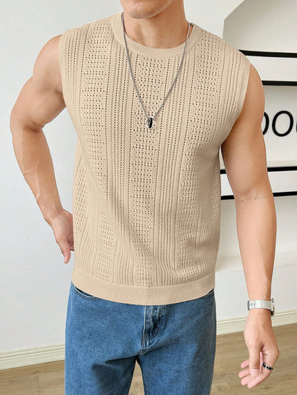 Trendy patterned men's tank top| Beige | premium quality |