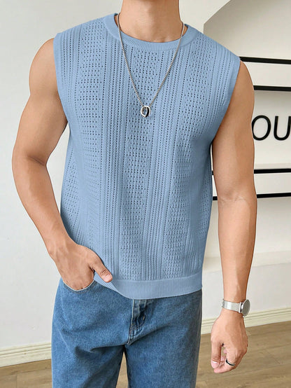 Trendy patterned men's tank top| Blue| premium quality |