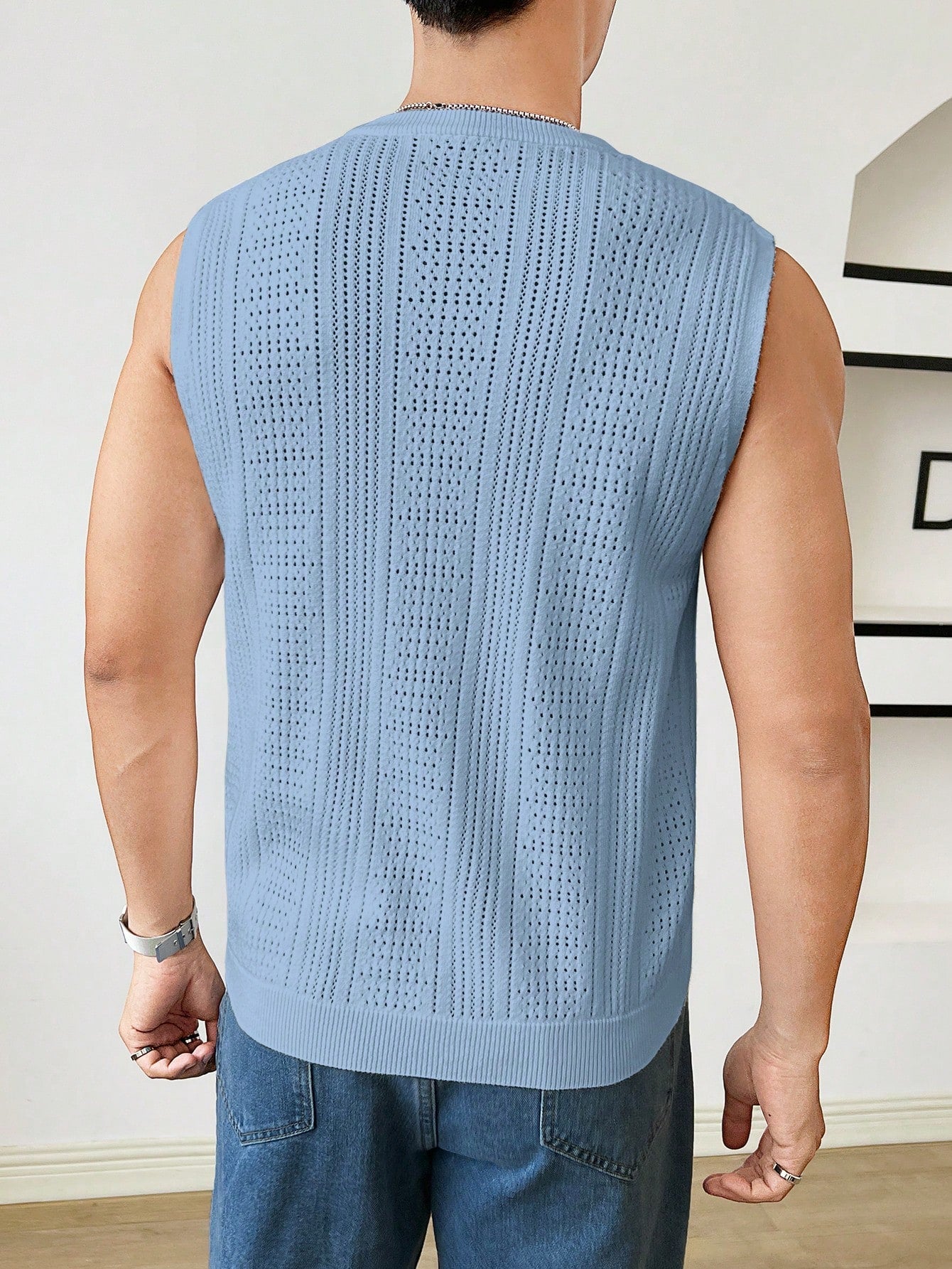 Trendy patterned men's tank top| Blue| premium quality |