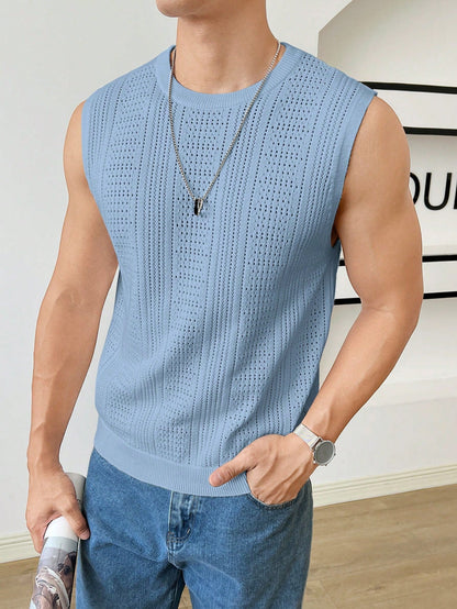 Trendy patterned men's tank top| Blue| premium quality |
