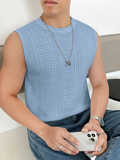 Trendy patterned men's tank top| Blue| premium quality |