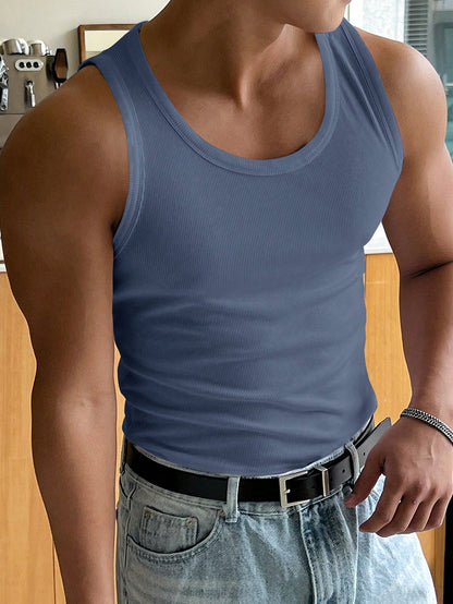 Versatile basic Men's tank top | Blue |