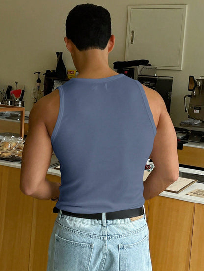 Versatile basic Men's tank top | Blue |