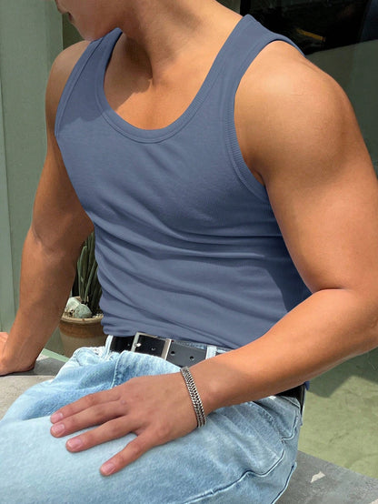 Versatile basic Men's tank top | Blue |