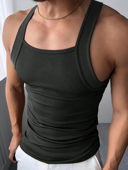 Men's body fit tank top  |summer essential| black|