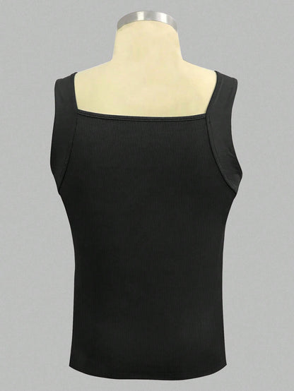 Men's body fit tank top  |summer essential| black|