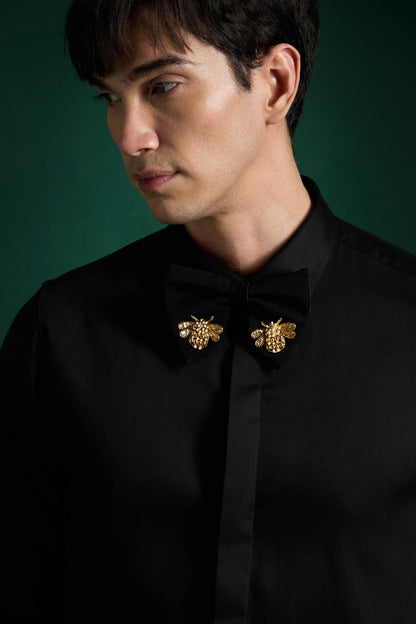 Bumble Bee - Hand Embroidered Designer Bow-Tie