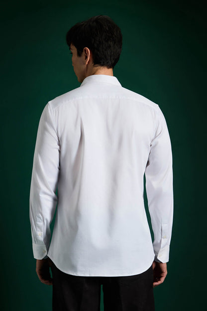 Static Brat Simpson White - Hand Embroidered Designer Shirt