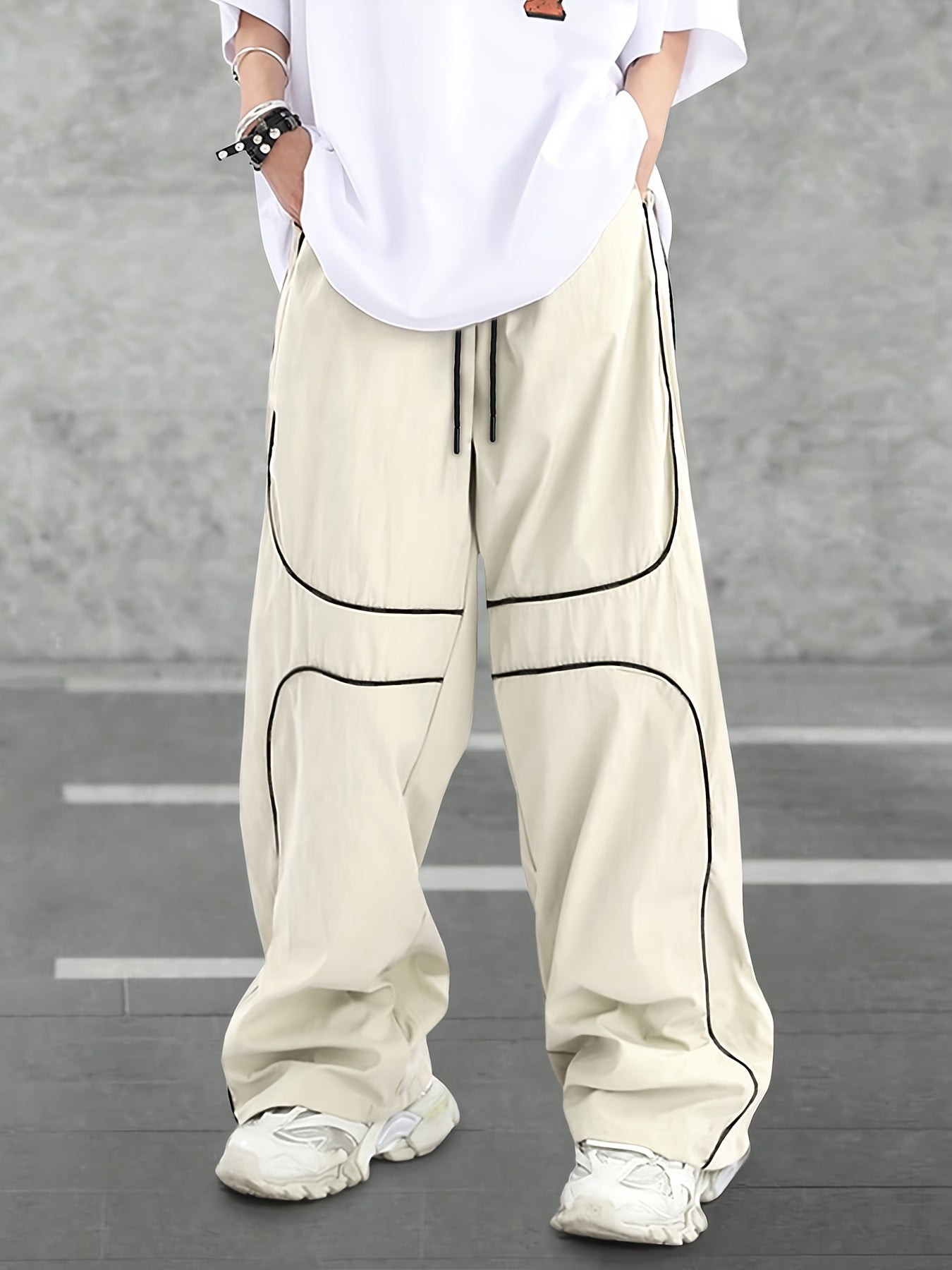 Baggy White Designer trackpants | summer essential|