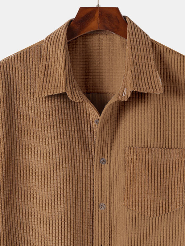 Mens Corduroy Front Pocket Shirt