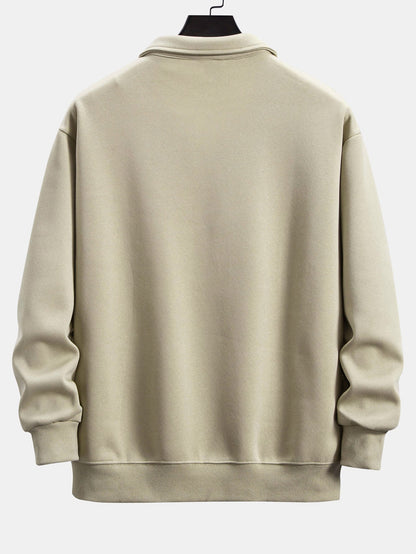 Relax Fit Polo Collar Sweatshirt