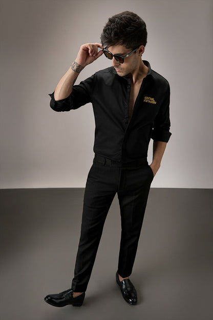 Komal Kothari Hand Embroidered Designer Shirt - Black
